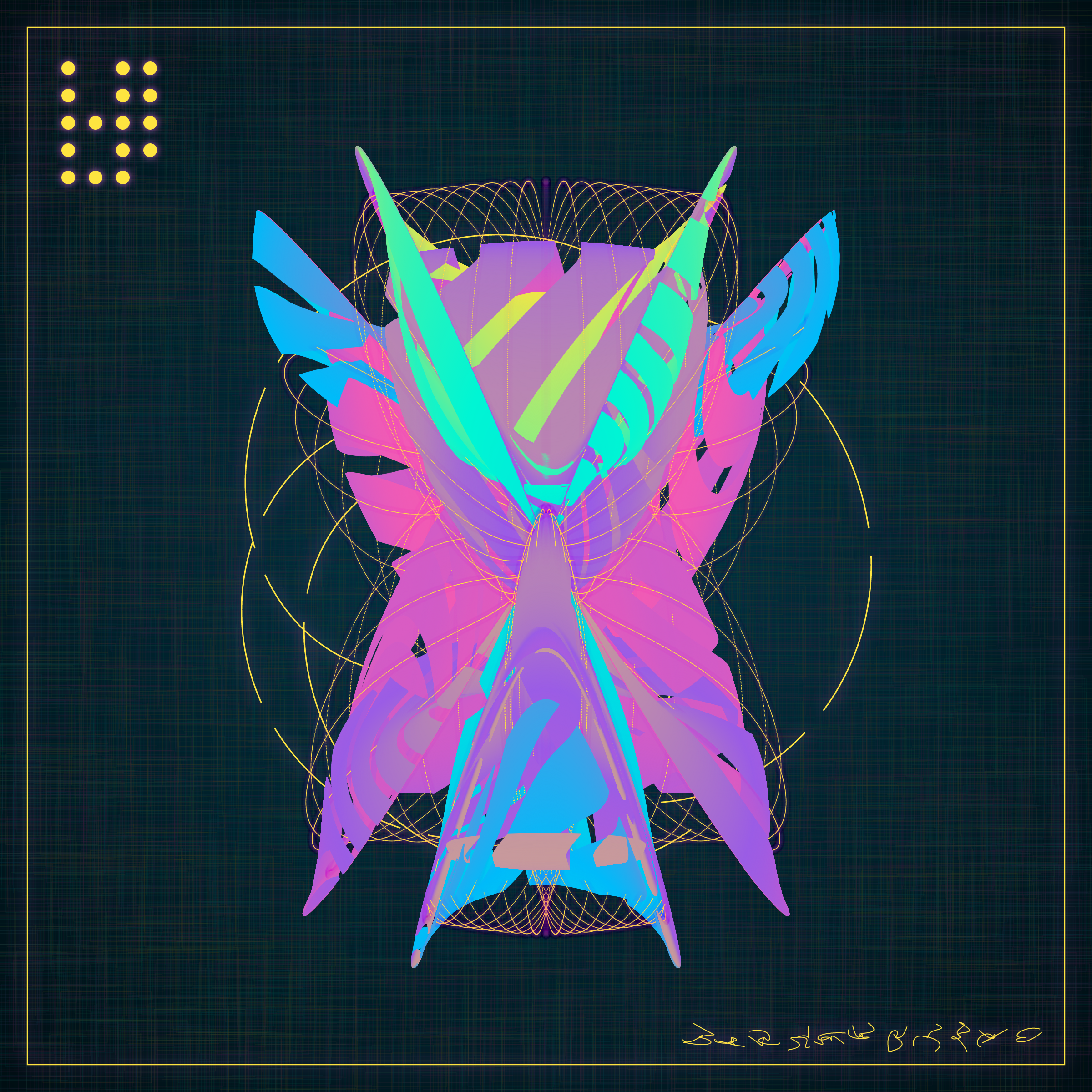 Art Blocks - Art Blocks v2 - Alien Insects #104 - NFT # 137000104