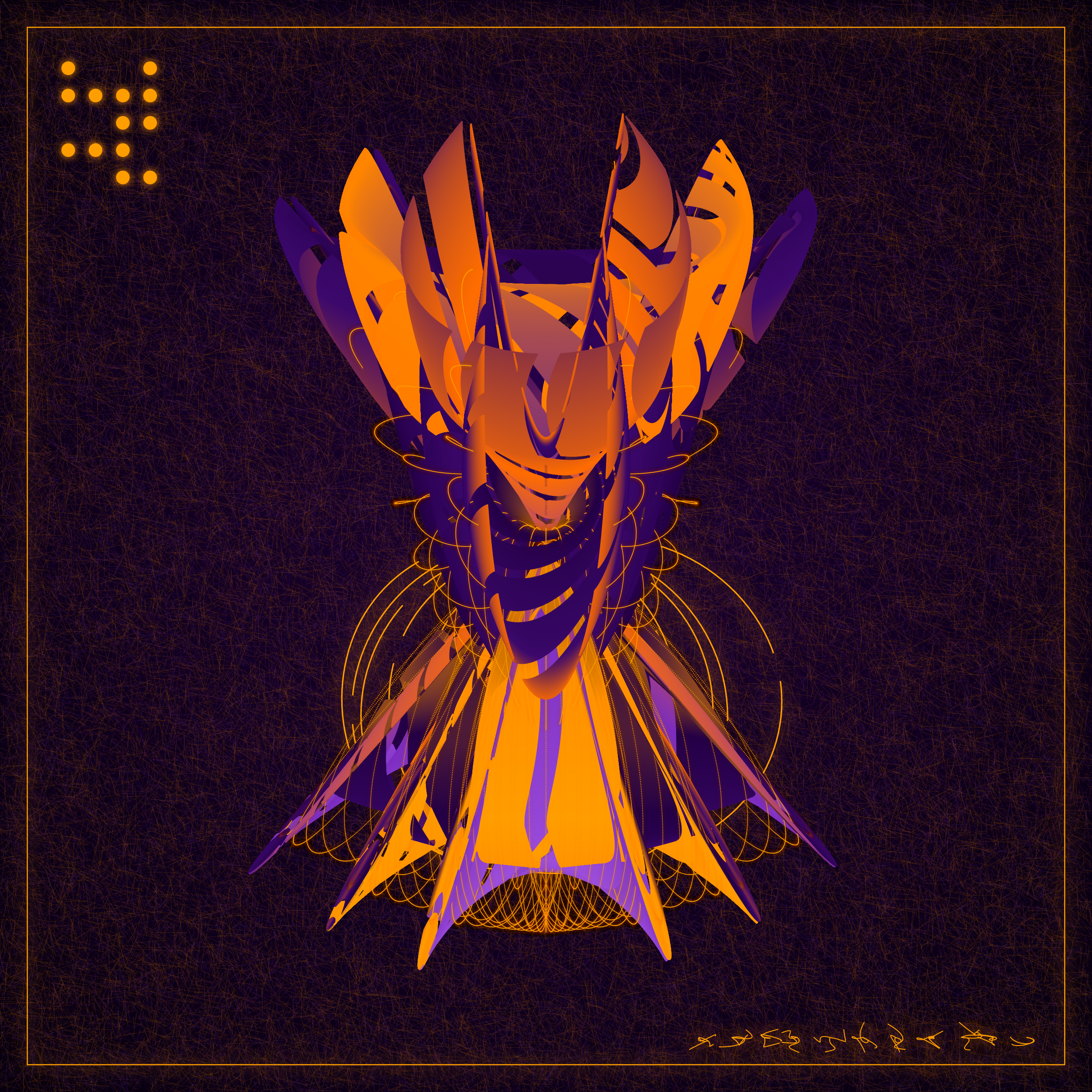 Art Blocks - Art Blocks v2 - Alien Insects #158 - NFT # 137000158