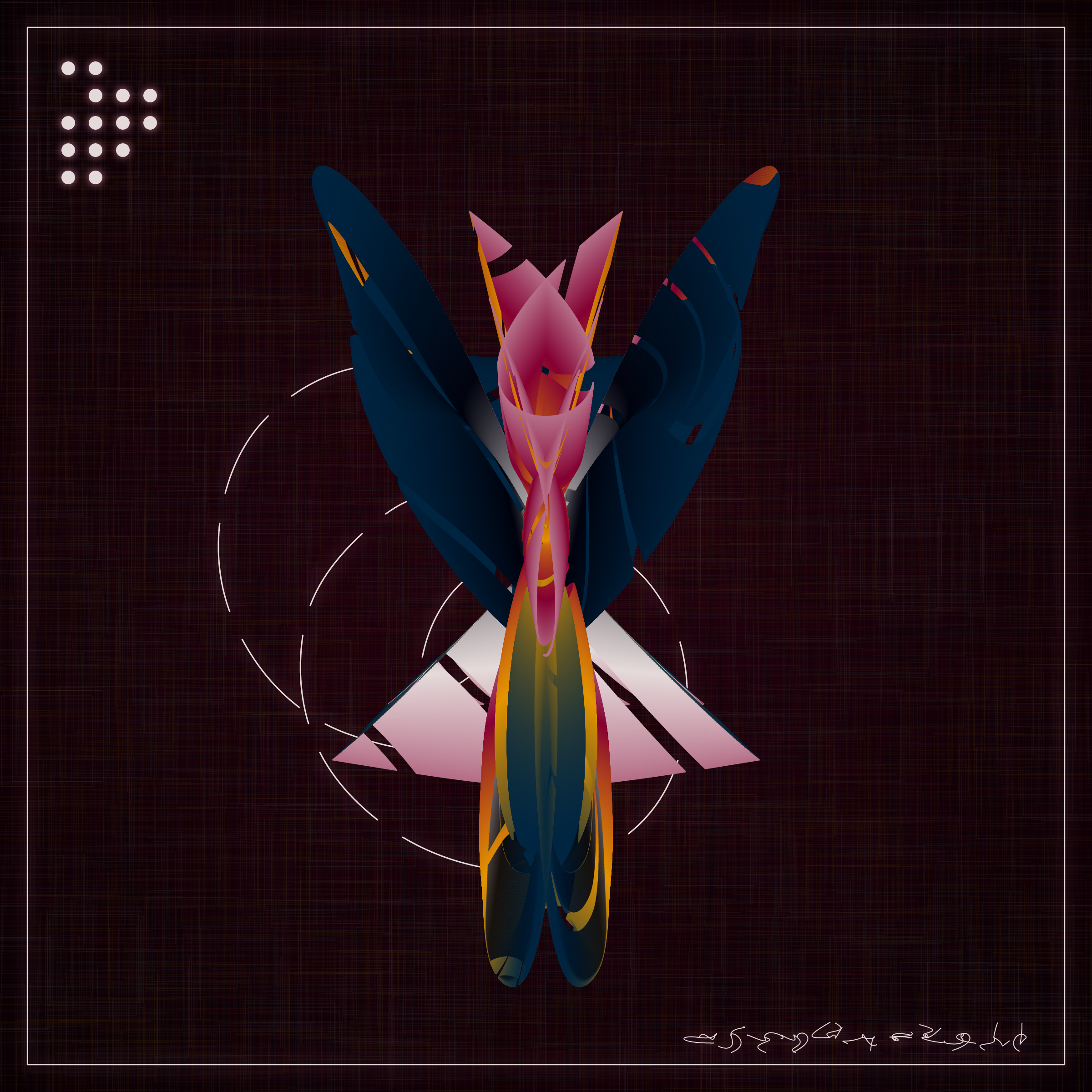 Art Blocks - Art Blocks v2 - Alien Insects #196 - NFT # 137000196