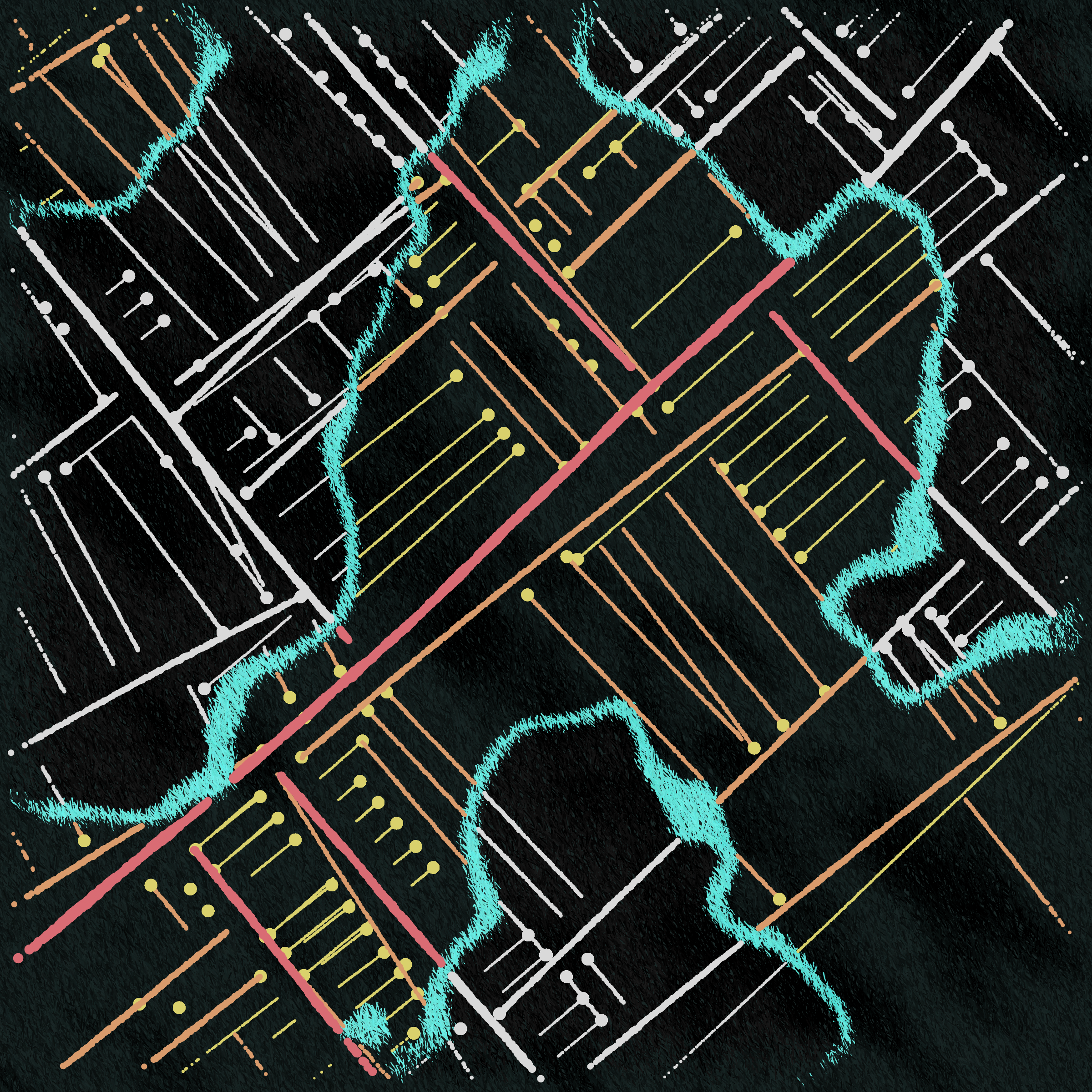 Art Blocks - Art Blocks v2 - Maps of Nothing #105 - NFT # 316000105