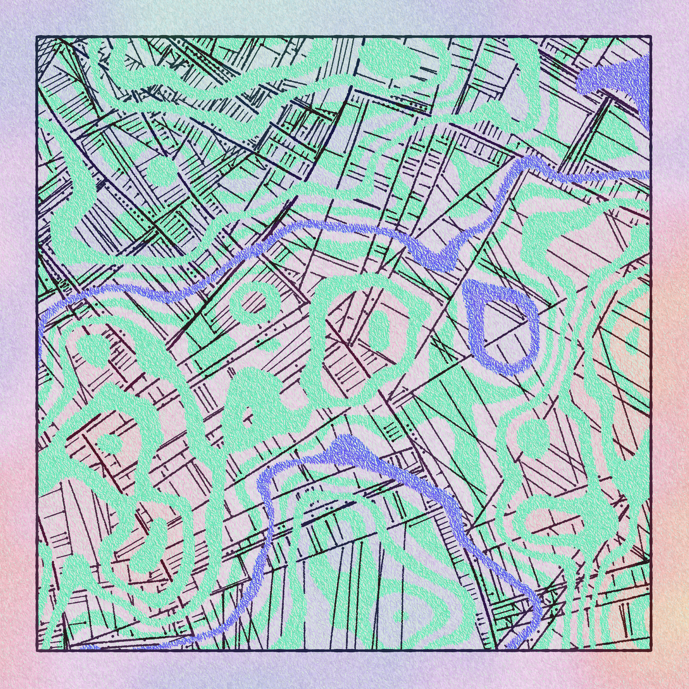 Art Blocks - Art Blocks v2 - Maps of Nothing #557 - NFT # 316000557