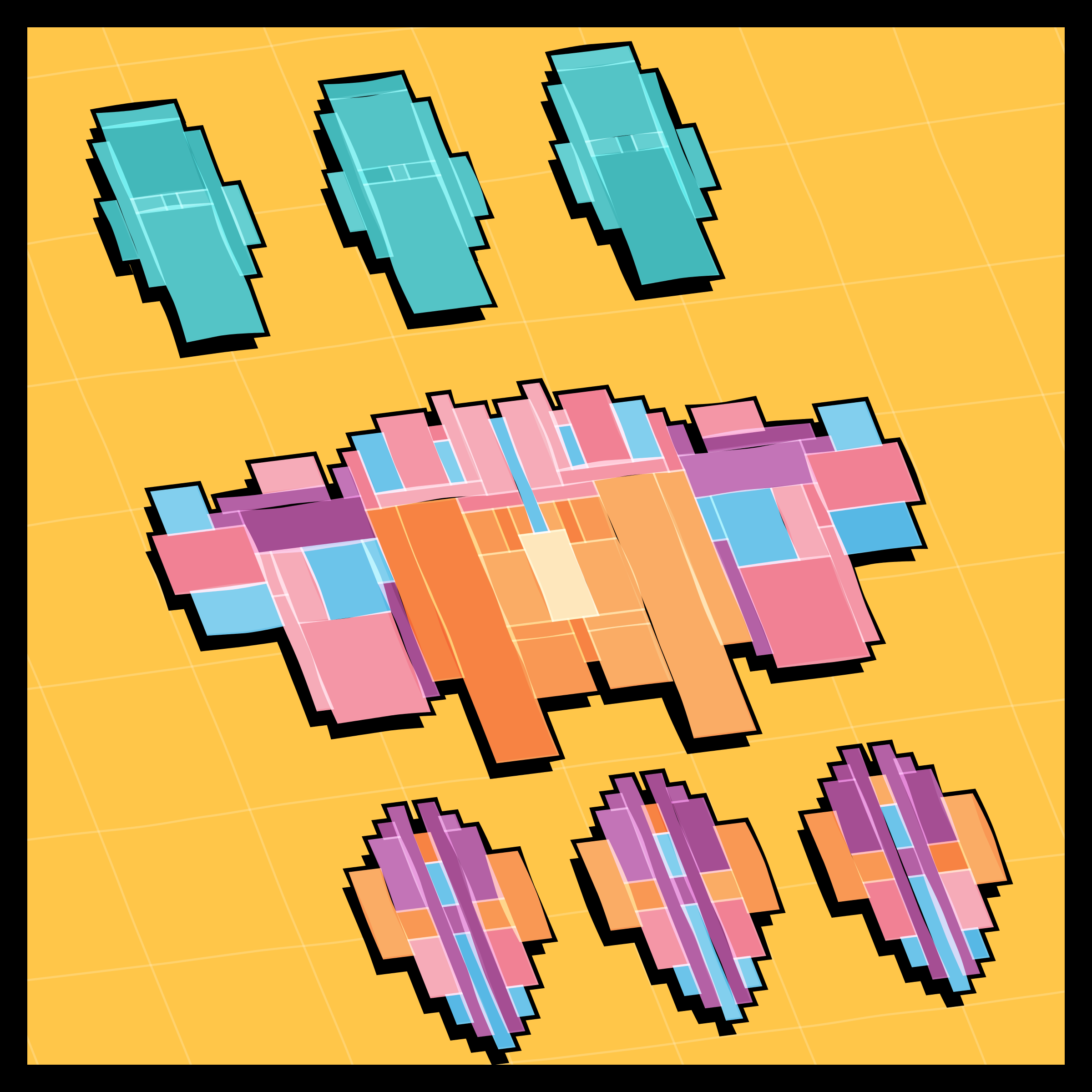 Art Blocks - Art Blocks v2 - Paper Armada #520 - NFT # 37000520