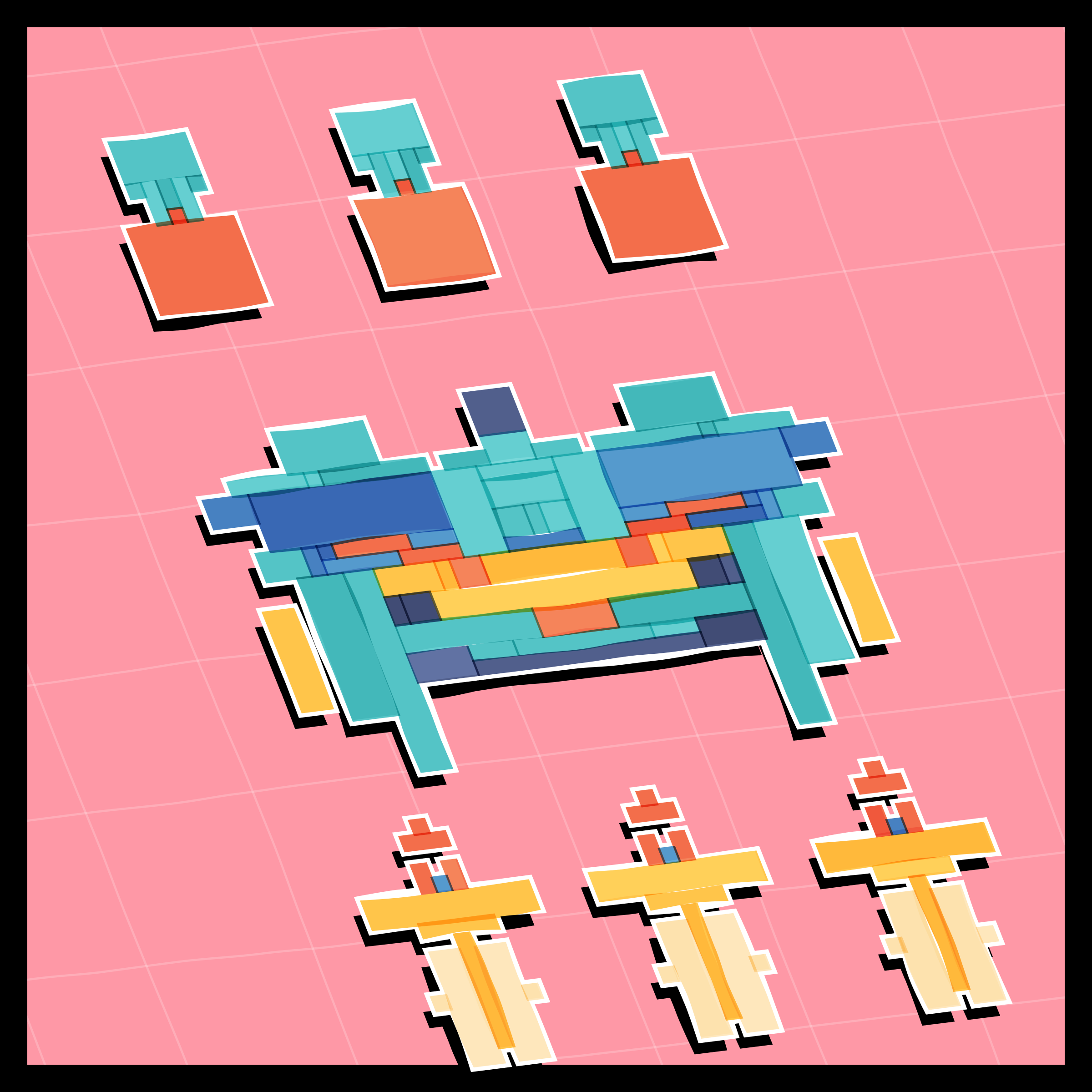 Art Blocks - Art Blocks v2 - Paper Armada #1016 - NFT # 37001016