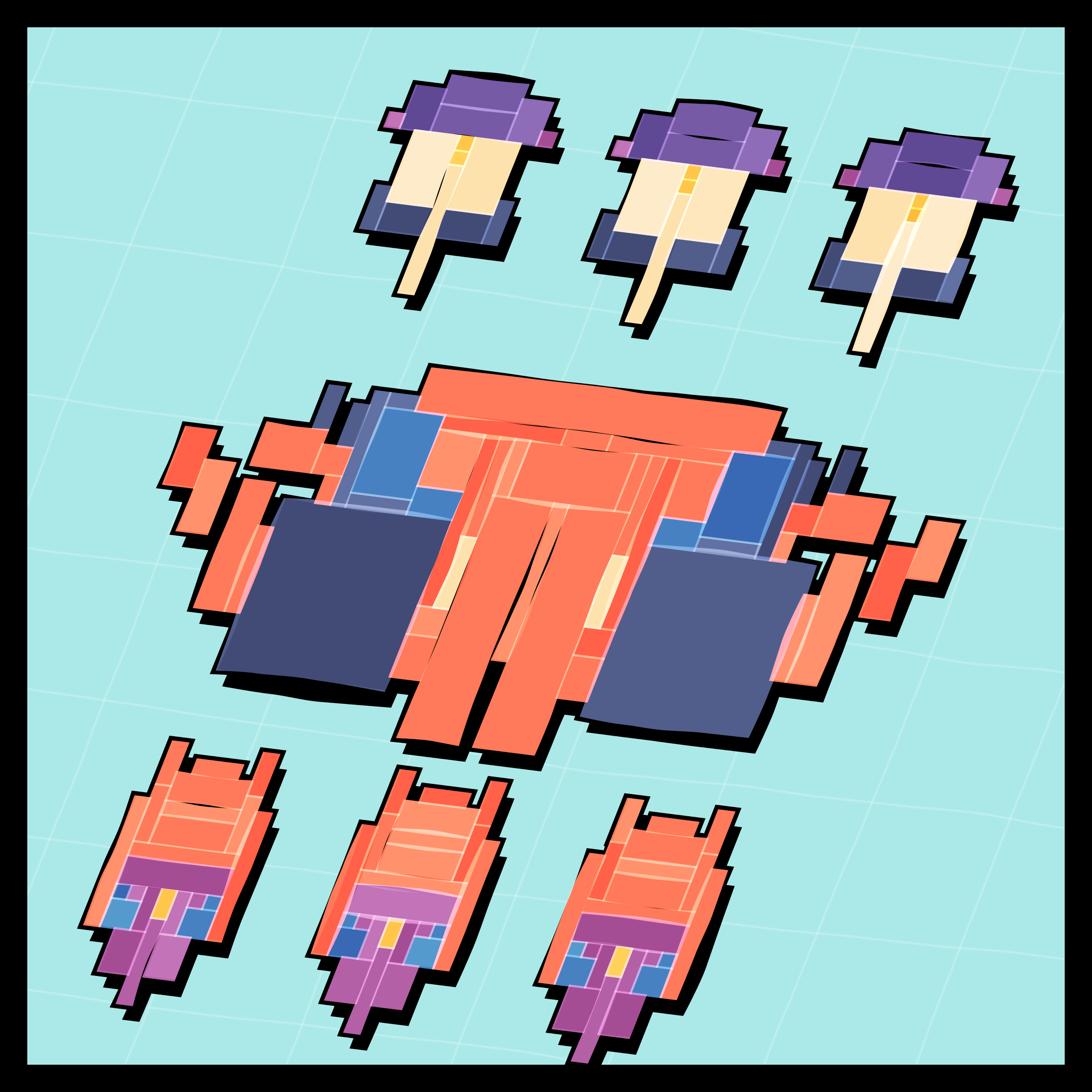 Art Blocks - Art Blocks v2 - Paper Armada #1131 - NFT # 37001131