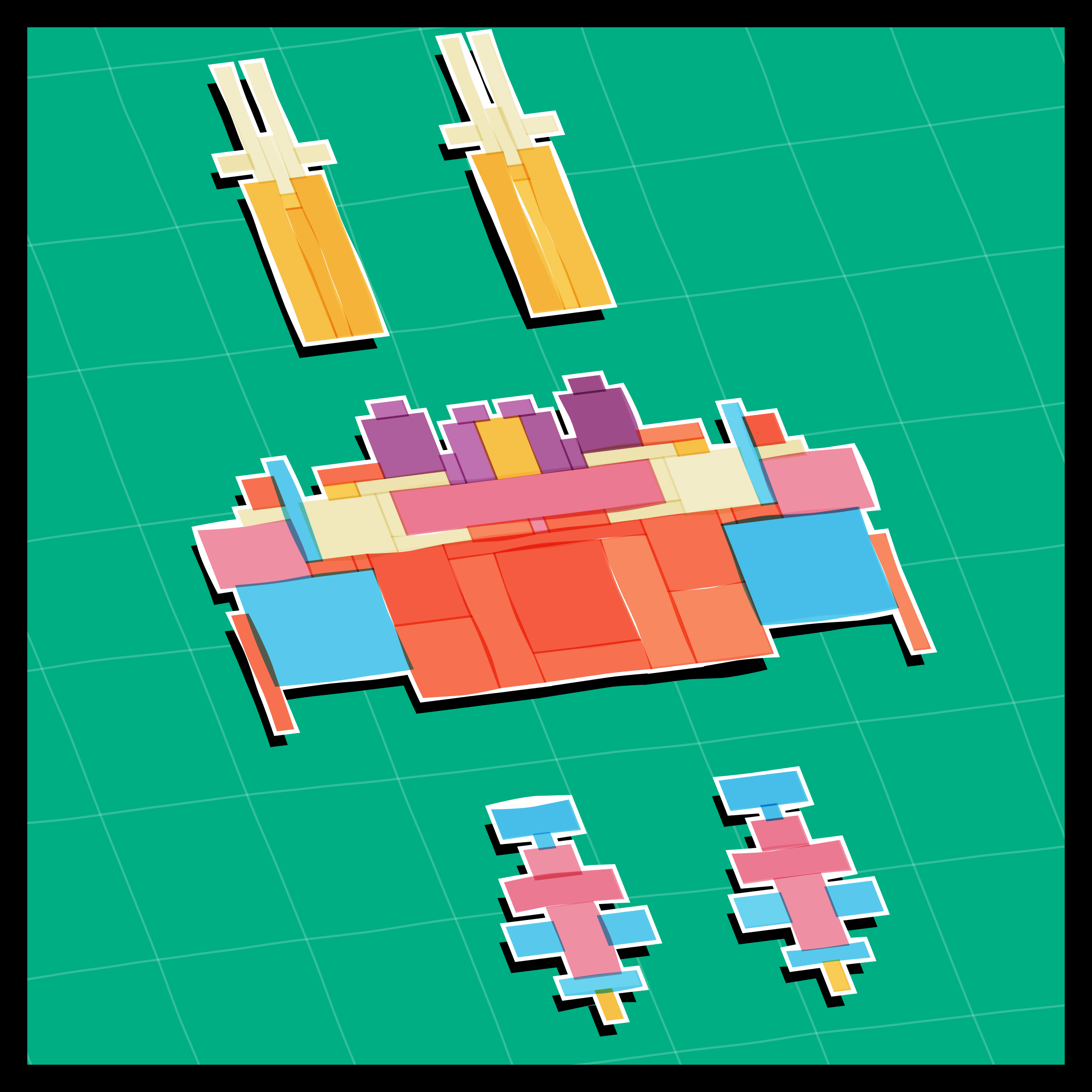 Art Blocks - Art Blocks v2 - Paper Armada #1322 - NFT # 37001322