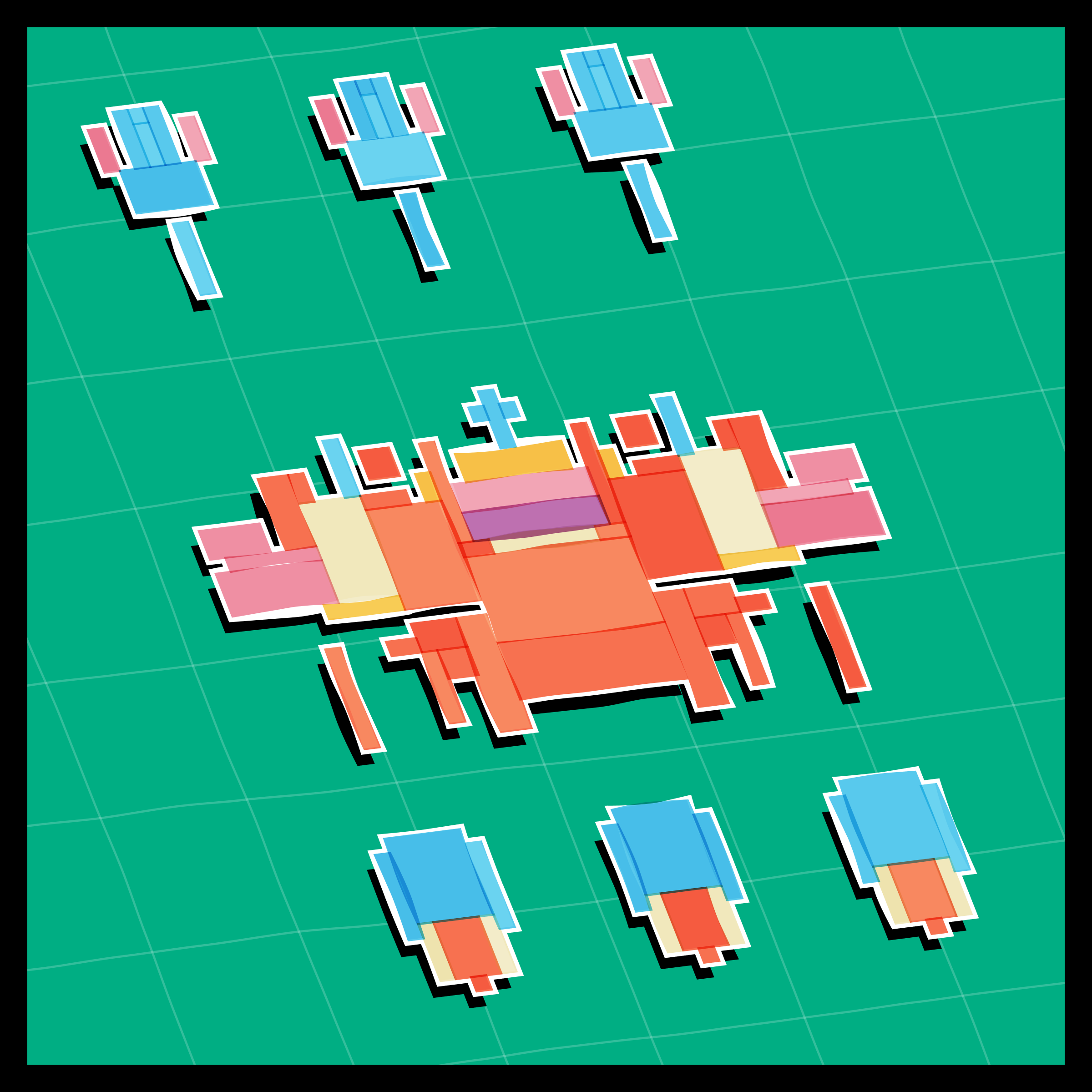 Art Blocks - Art Blocks v2 - Paper Armada #2163 - NFT # 37002163