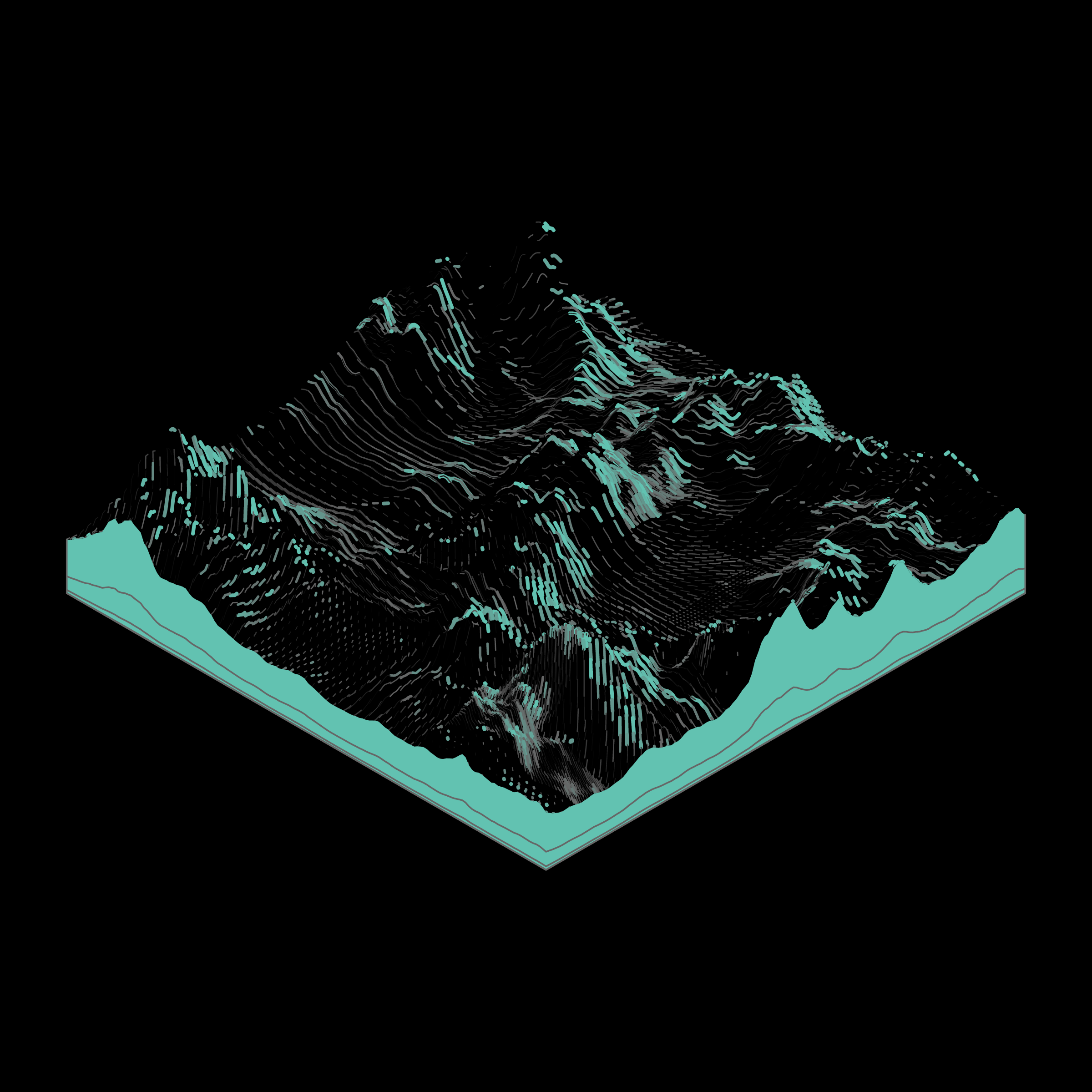 Art Blocks - Art Blocks v2 - Subscapes #640 - NFT # 53000640